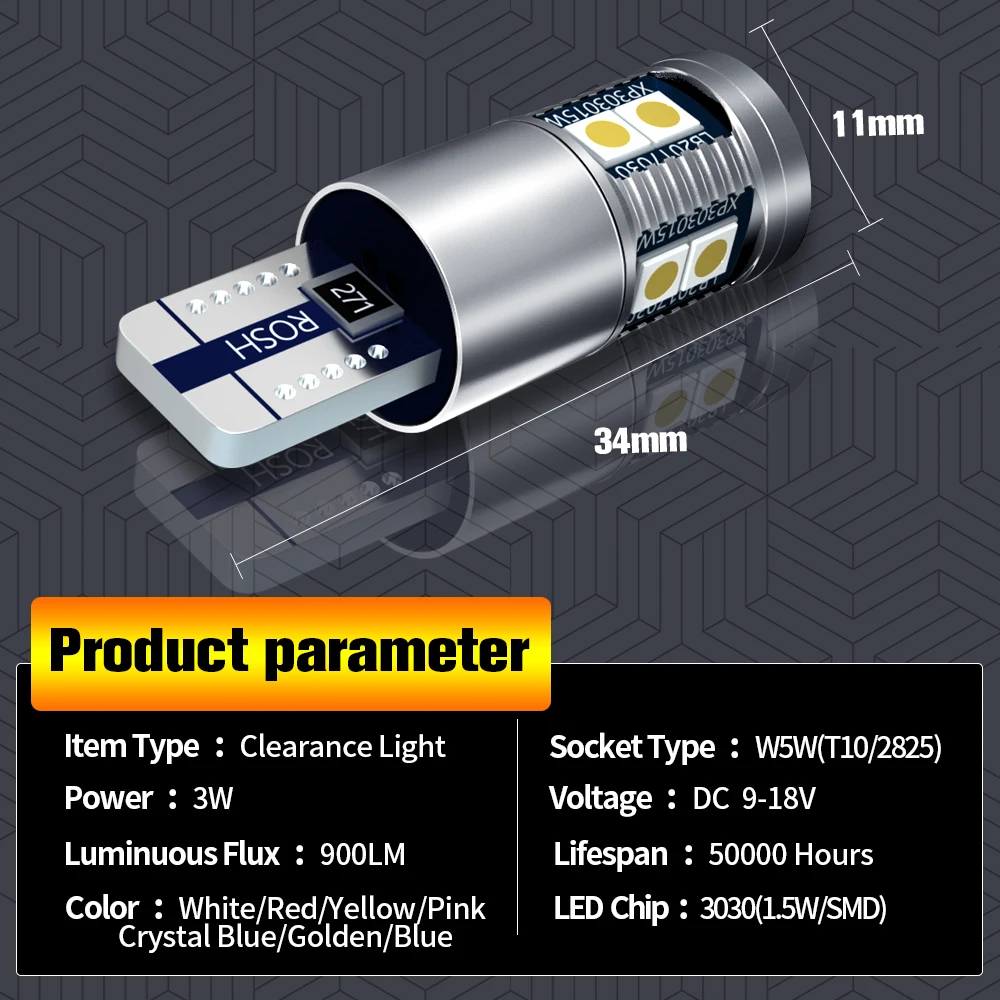 Luz de folga 2 peças lâmpada de estacionamento led para vw transporter mk5 mk6 t5 t6 acessórios 2003-2016 2004 2005 2006 2007 2008 2009 2010