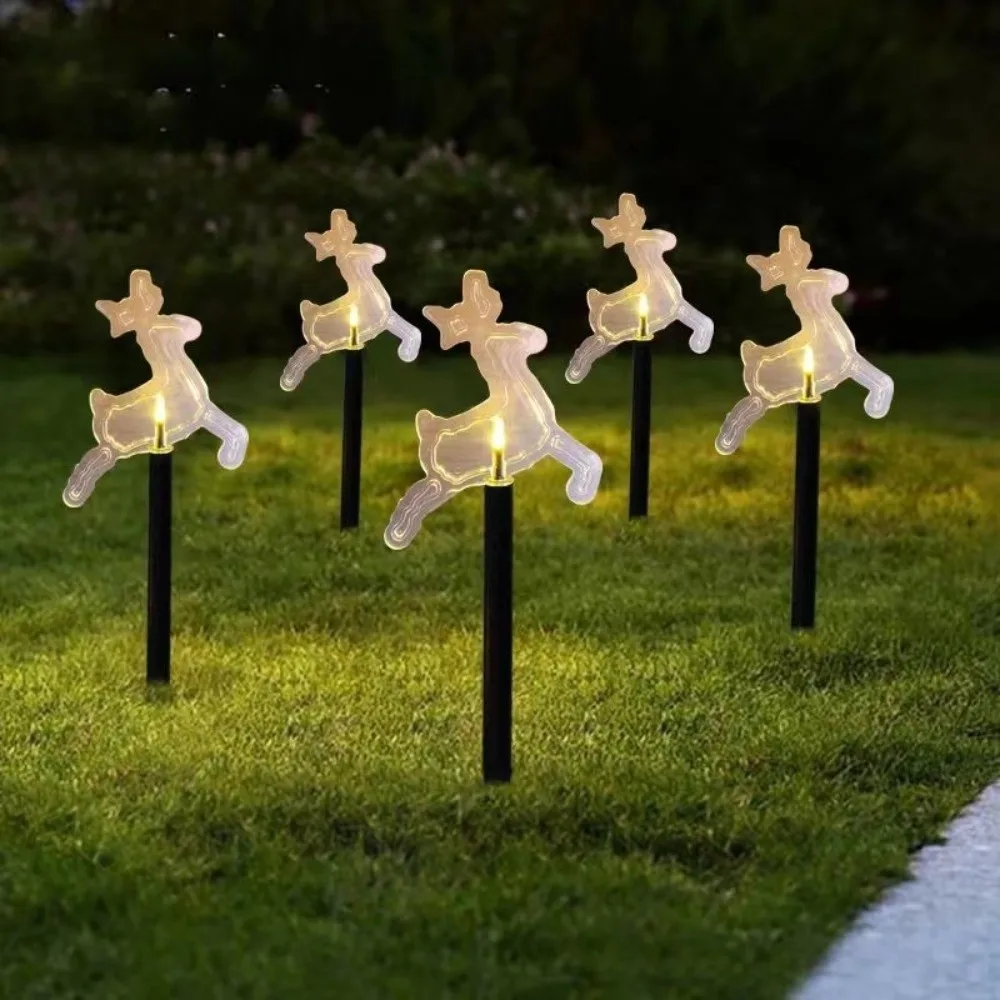 5Pcs/Set Creative LED Solar Christmas Lights Waterproof Landscape Light Pathway Lights Outdoor Christmas Lights Home Decoration