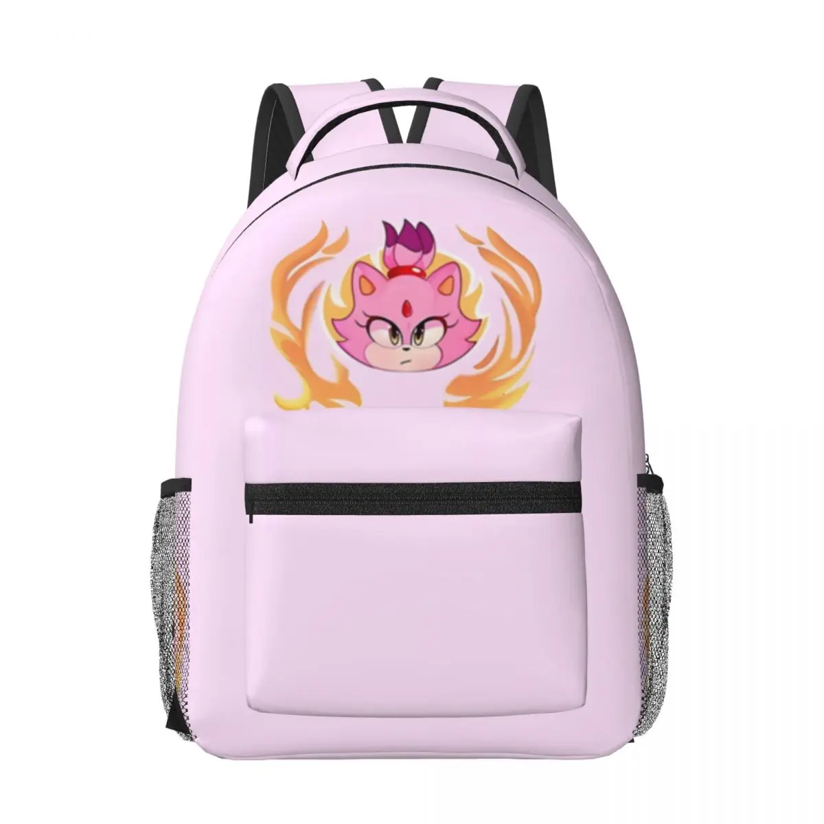 Blaze The Cat - Chibi Design Printed Lightweight Casual Schoolbag For School, Outdoor, Shopping, Office 17in