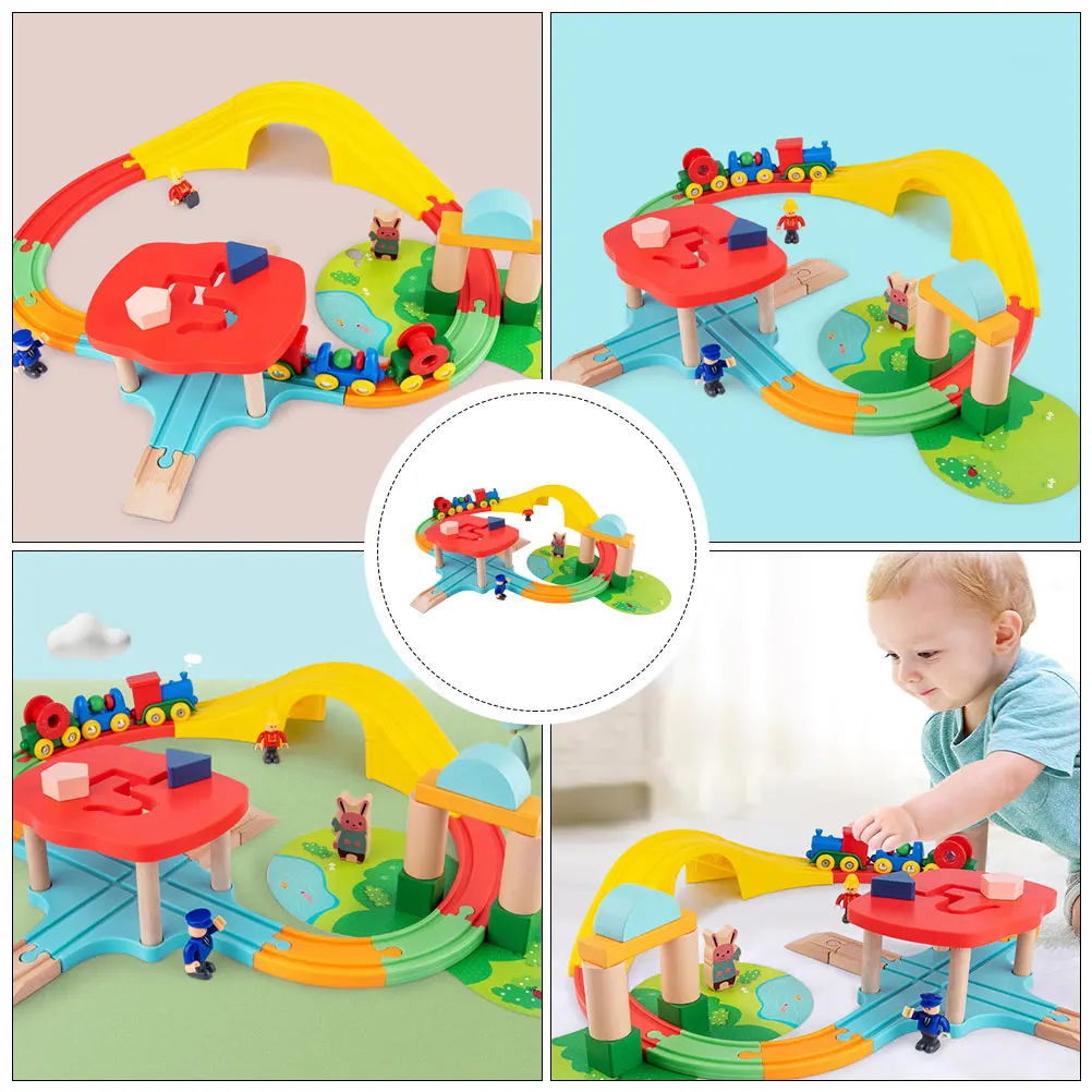 

1 set Mini Train Tracks Inertia Educational Toys Play Scene Building Blocks Track Toy for Children Skill Development Cognitive
