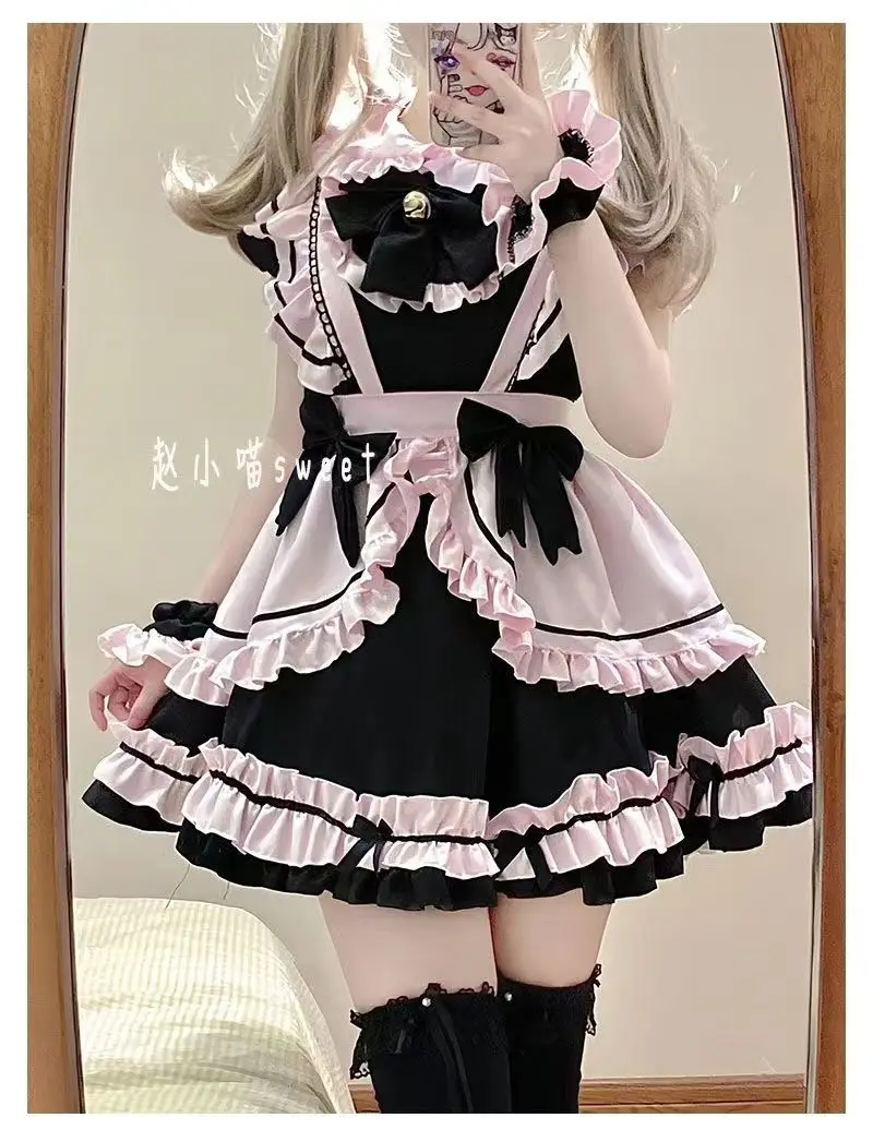 

MAGOGO Pink maid cosplay Japanese-style Loita cute dress