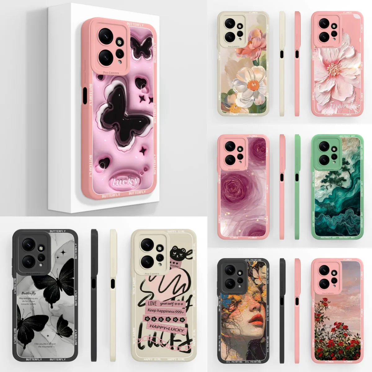 New Design Case For Redmi Note 12 Pro Plus 4G 5G Pretty Butterfly Silicone Cover For RedmiNote12 12Pro Plus 4G 5G Bumper Fundas