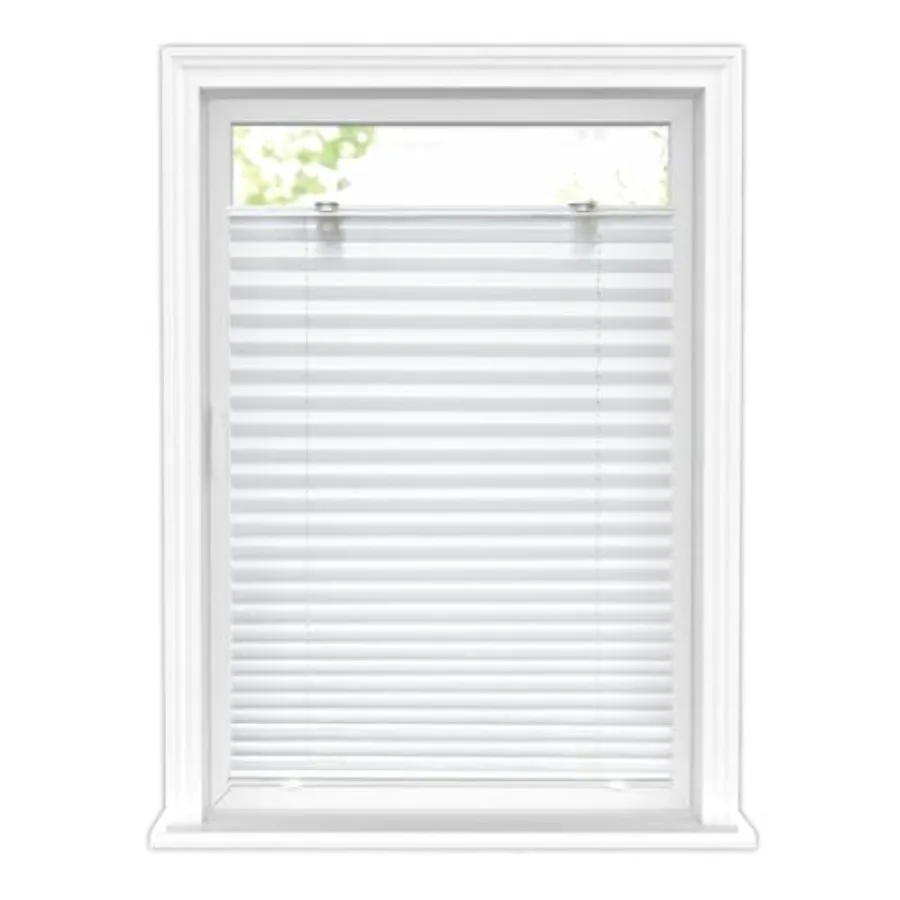 

Tool-Free Cordless Pleated Shades with Suction Cups Light Filtering Top Down Bottom Up Pleated Blinds for Window Size 22" W x 6