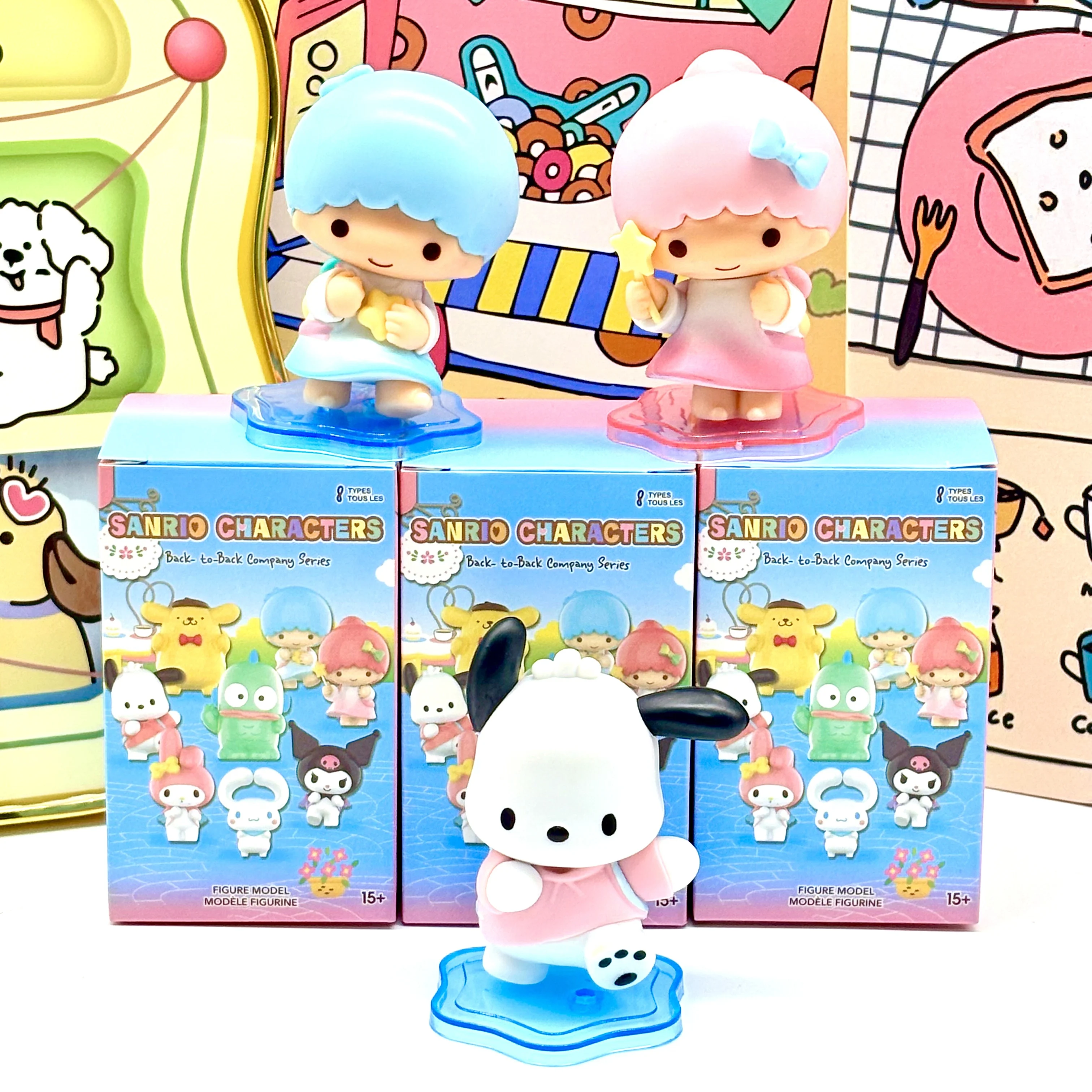 Sanrio Kuromi ma mélodie Hangyodon cannelle pompon Purin anime boîte aveugle figurine bureau mignon ornement cadeau décoration kawaii