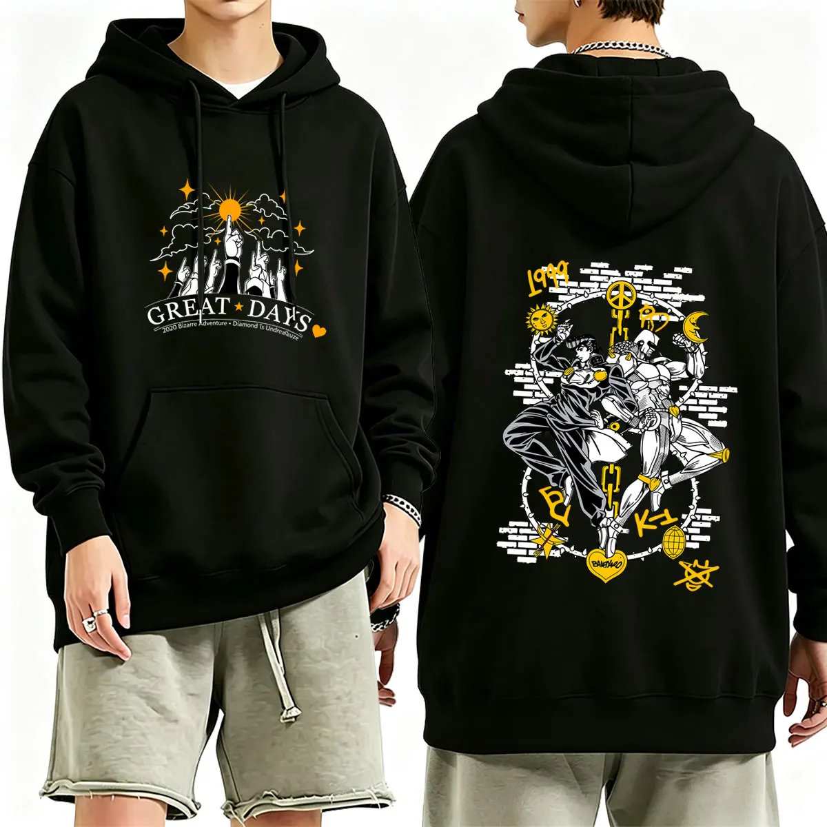 Anime JoJo's Bizarre Adventure Great Days Josuke Higashikata Hoodie Men Women Manga Casual Sweatshirt Male Fashion Streetwear