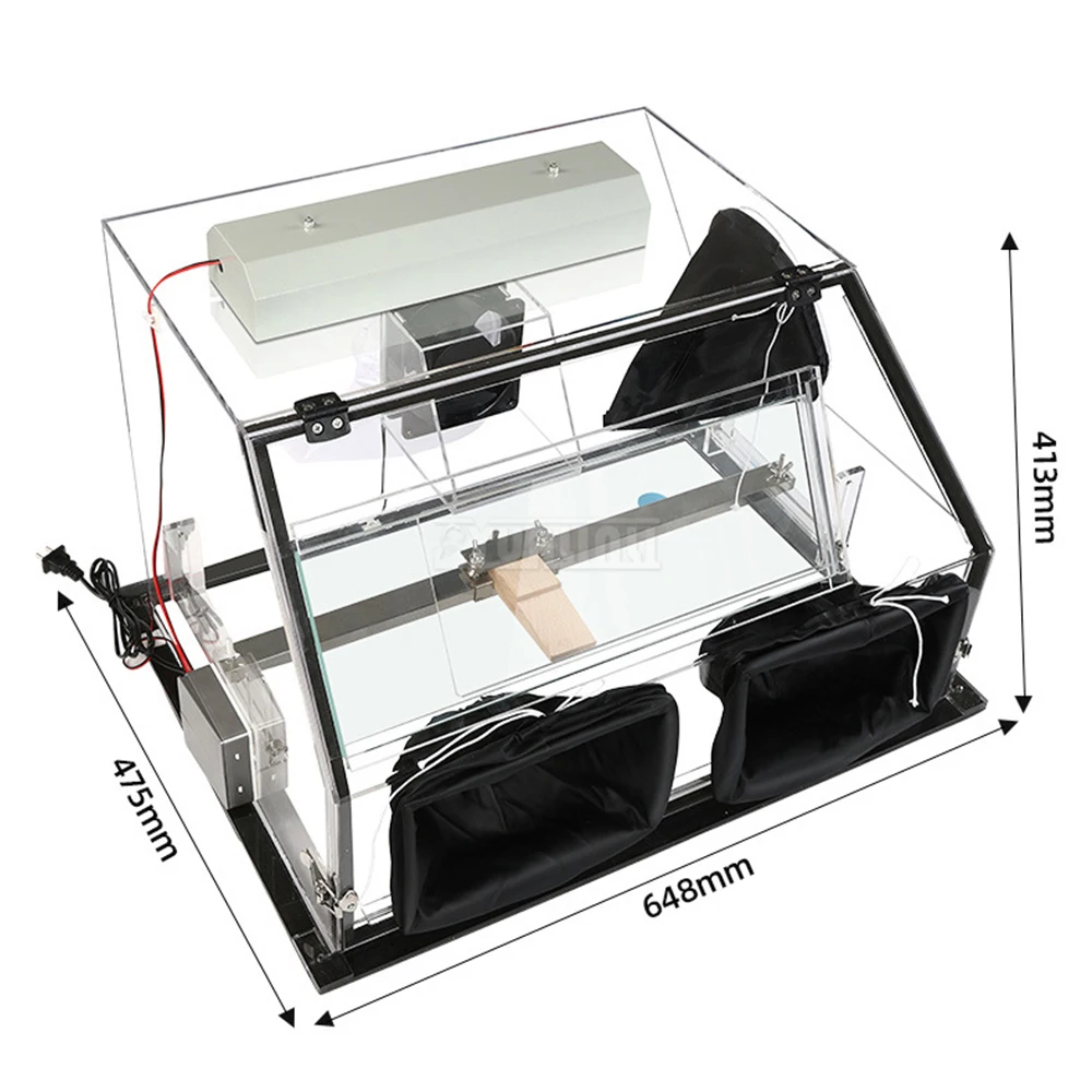 Large Transparent Acrylic Gold and Silver Jewelry Processing Dustproof Box, Carving and Polishing Box, Gold Plating Workbench