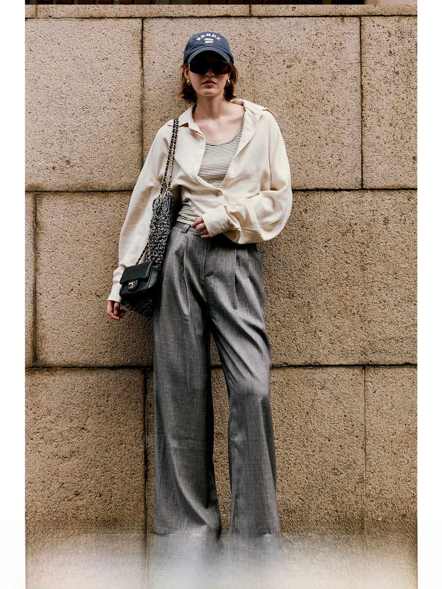 Luna7xi Women's Wide Leg Casual Pants Autumn Commute Drape Slim Straight Leg Suit Long Pants Comfortable Soft Polyester