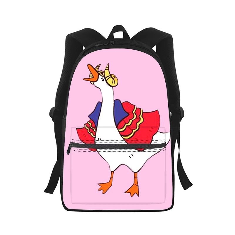 Senza titolo Goose Game Uomo Donna Zaino Stampa 3D Borsa da scuola per studenti di moda Zaino per laptop Borsa a tracolla da viaggio per bambini