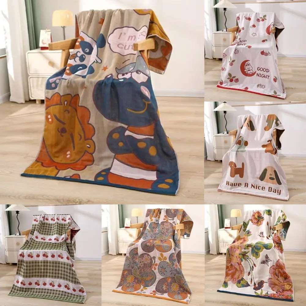 Fashion Multi Layer Bath Towel Double Sidedprinted Multifunctional Beach Towel Soft Small Blanket Universal in All Seasons