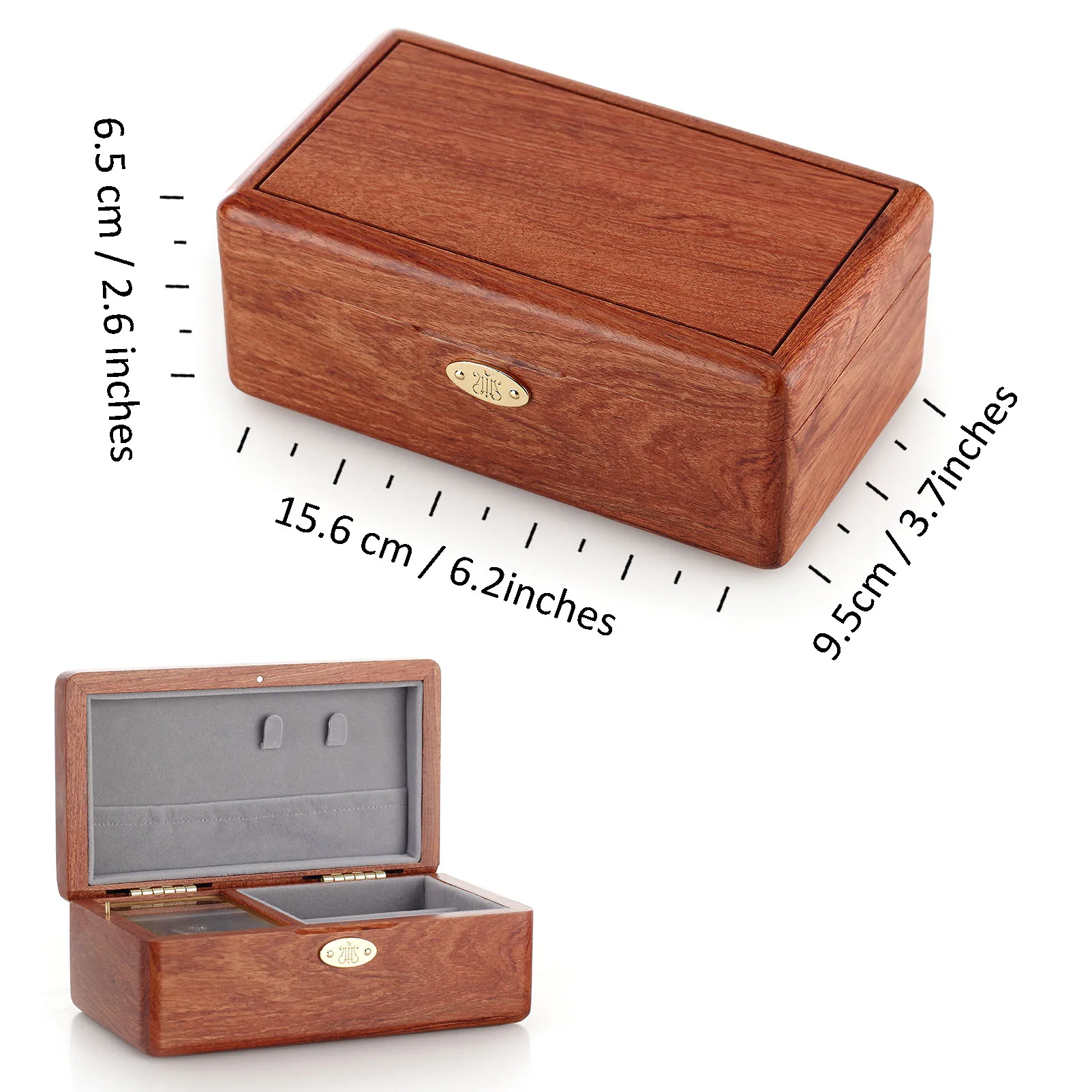 Rosikiing rosewood  Wooden  jewelry box ♫One Love♫  music box  For Christmas Valentines Birthday Gift