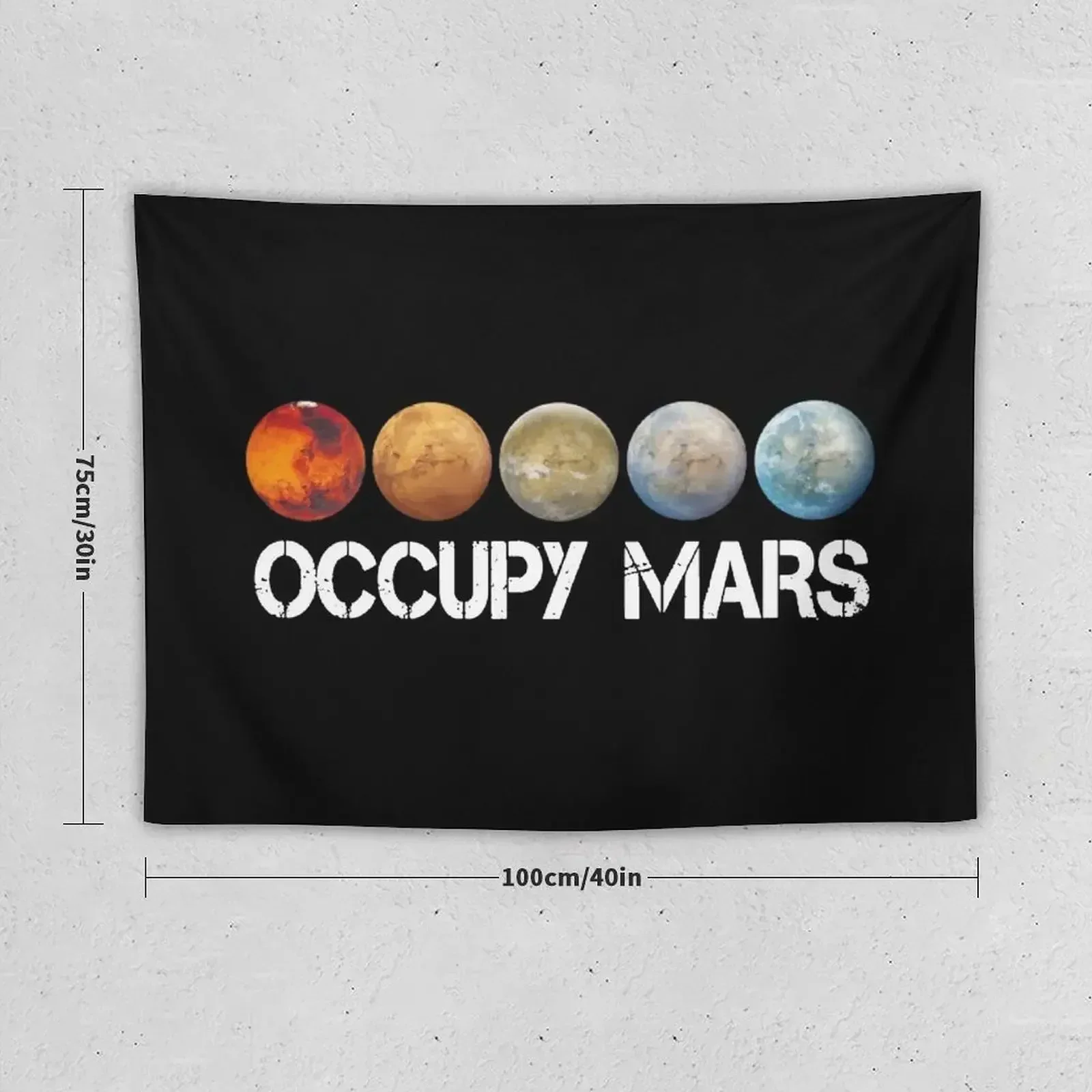 elon musk occupy mars Tapestry Bedroom Deco Aesthetic Room Decoration Room Decoration Aesthetic Korean Room Decor Tapestry