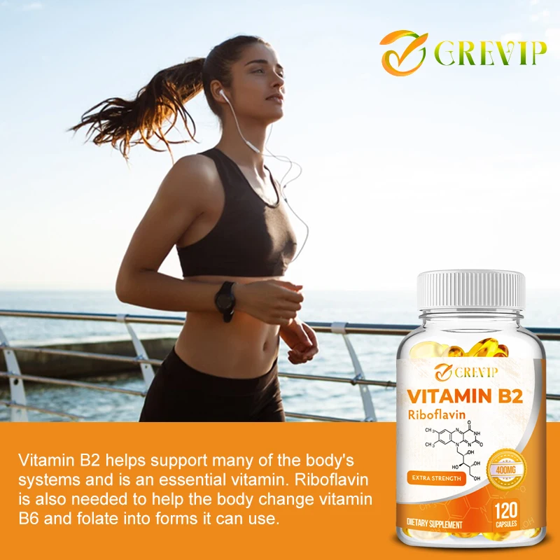 Vitamin B2 (Riboflavin) 400mg - Energy, Skin & Cell Health Supplement, Nervous System Support