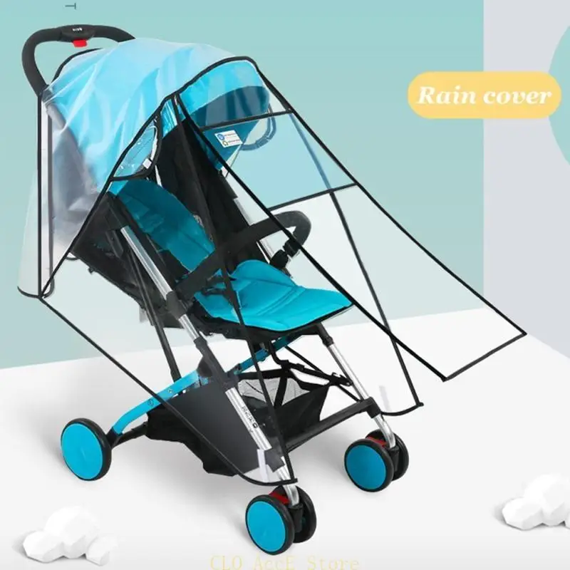 

16FE Universal Rain Cover for Strollers Protect from for Sun Dust Snow Straight/U-Sha