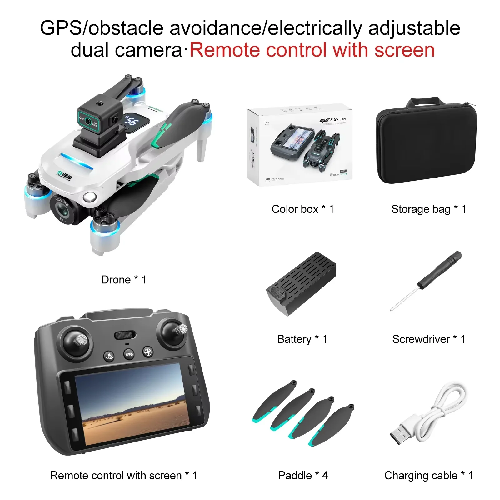 Sales Stock S185 GPS Drone 4K Professional Dual Camera 5G Digital Image Transmission 3-Axis Gimbal 360 OAS 50% Discount