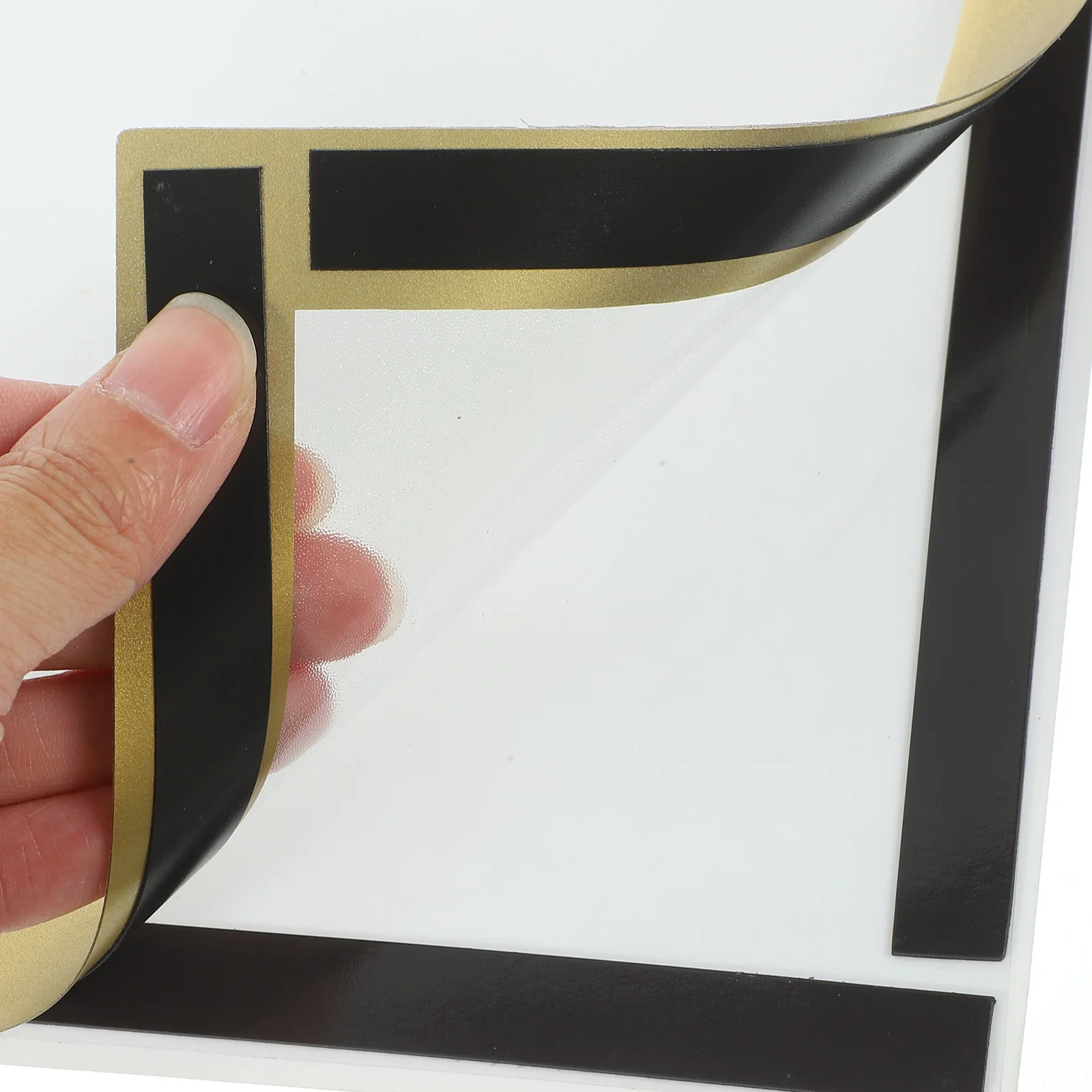 

Magnetic Display Frame A3 Gold Self Adhesive Picture License Wall Office Refrigerator Photo Holder