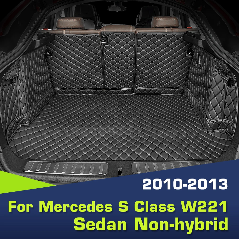 

Full Coverage Trunk Mat For Mercedes Benz S Class sedan Non-hybrid W221 2010-2013 12 Car Cover Pad Interior Protector