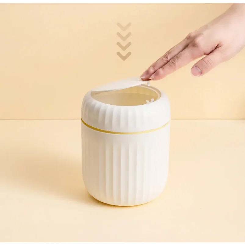 Picture 5: Mini Desktop Trash Can with Lid Garbage Waste Bin Organizer Bedroom Office Desk Storage Box Made Durable Plastic Home Supplies