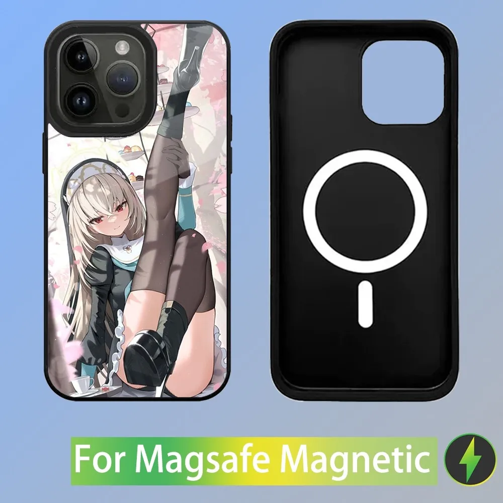 Blauw Archief Game Telefoonhoesje voor iPhone 16,15,14,13,12,11,Plus,Pro,Max Mini Magsafe Magnetisch Draadloos Opladen