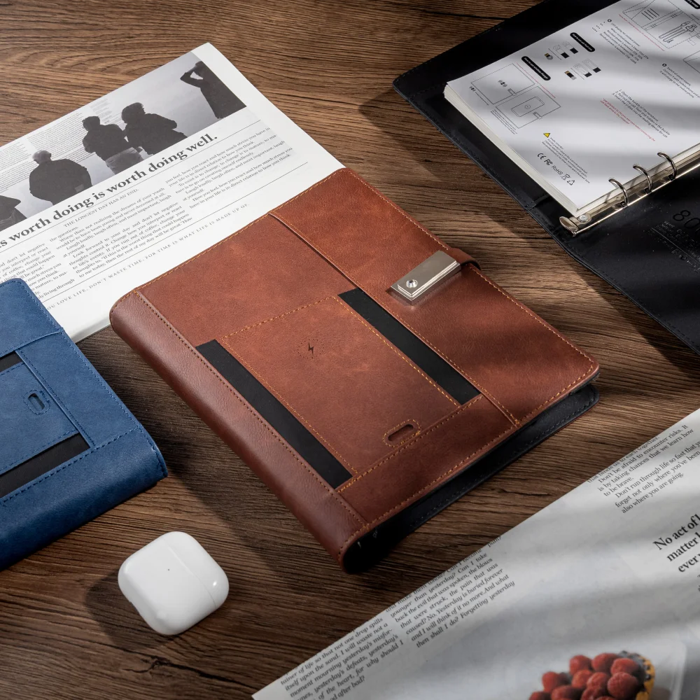 ของขวัญธุรกิจหรือสําเร็จการศึกษา – สมุดบันทึกการชาร์จมัลติฟังก์ชั่นพร้อมที่ใส่การ์ดสําหรับใช้ในสํานักงาน ท่องเที่ยว หรือวิทยาลัย