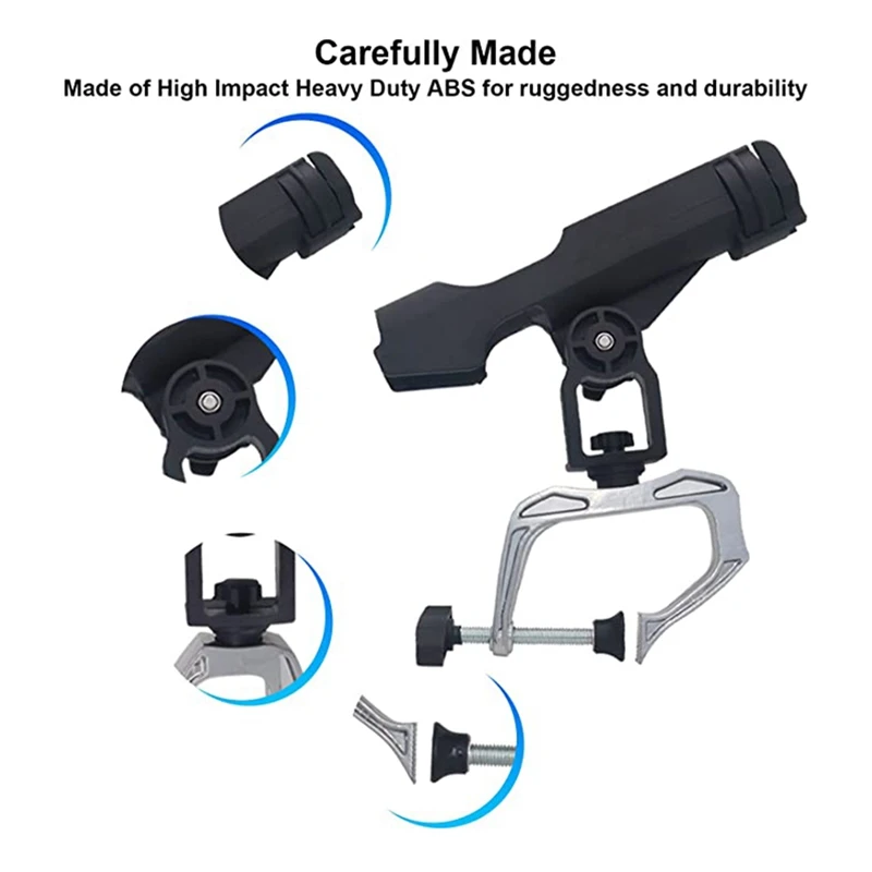 Boat Fishing Rod Holder 360 Degree Adjustable Fishing Rod Holder With Opening Folding Fishing Rod Holder