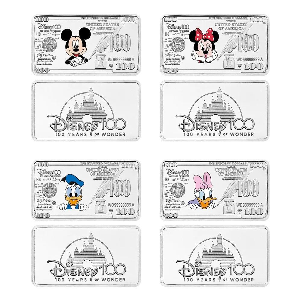 

Коллекционная квадратная серебряная монета Disney с изображением Микки Мауса и Дональда Дака, подарок на 100-летие для детей