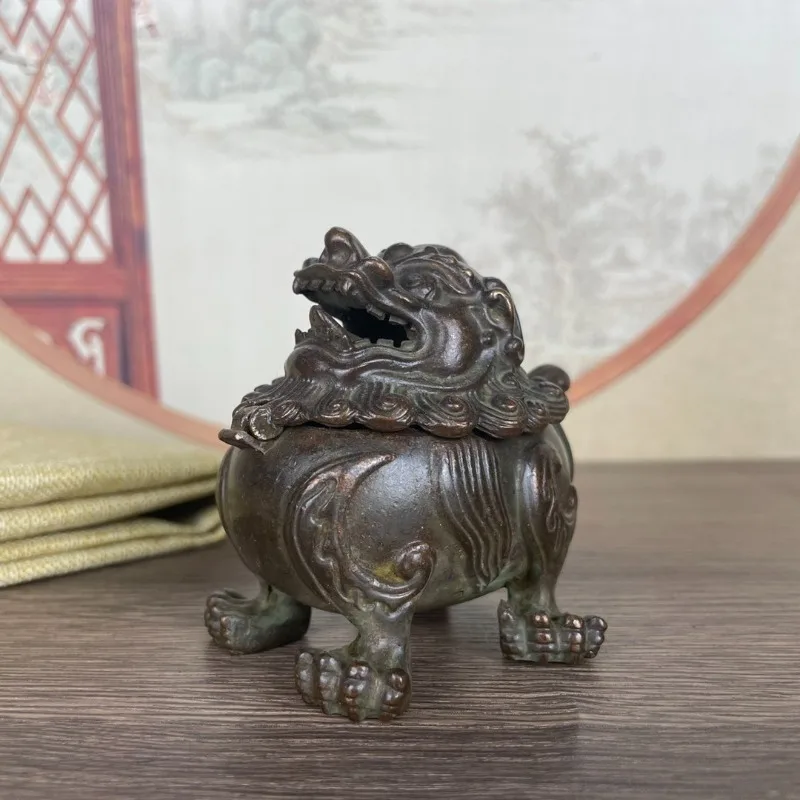 

Auspicious Lion Lid Incense Burner Zen Incense Burner Home Office Study Decorative Incense Burner Ornament