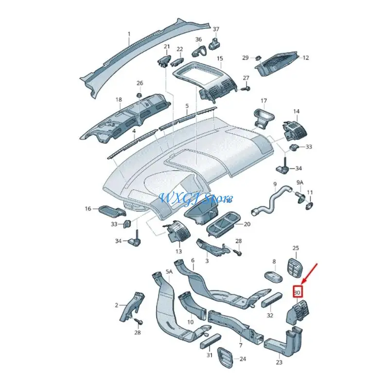 

37JE Quick Install Car Air Vent With Heat Resistant Material For Rear Passenger Comfort