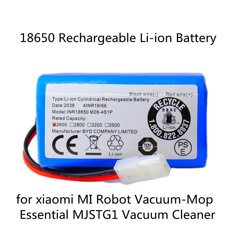 

14.8V 2600mAh/3200mAh Li-ion Battery For Xiaomi Vacuum G1 Robot Battery For Panasonic MC-WRC53 For Phicomm For FLYCO