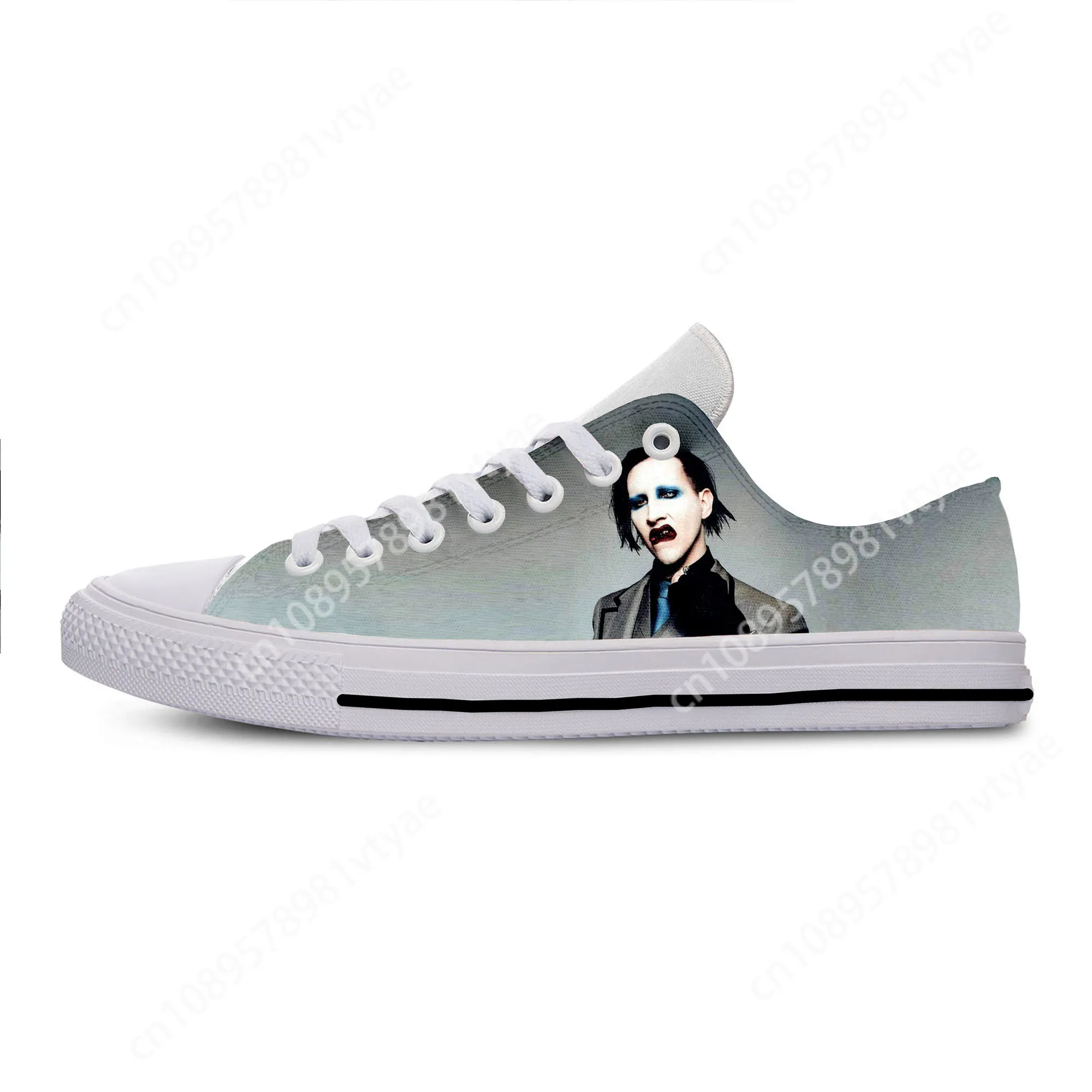 Hot Cool Fashion Pop Funny Summer Rock and Roll Sneakers Handiness Casual Shoes Men Women Marilyn Manson Low Top Board Shoes