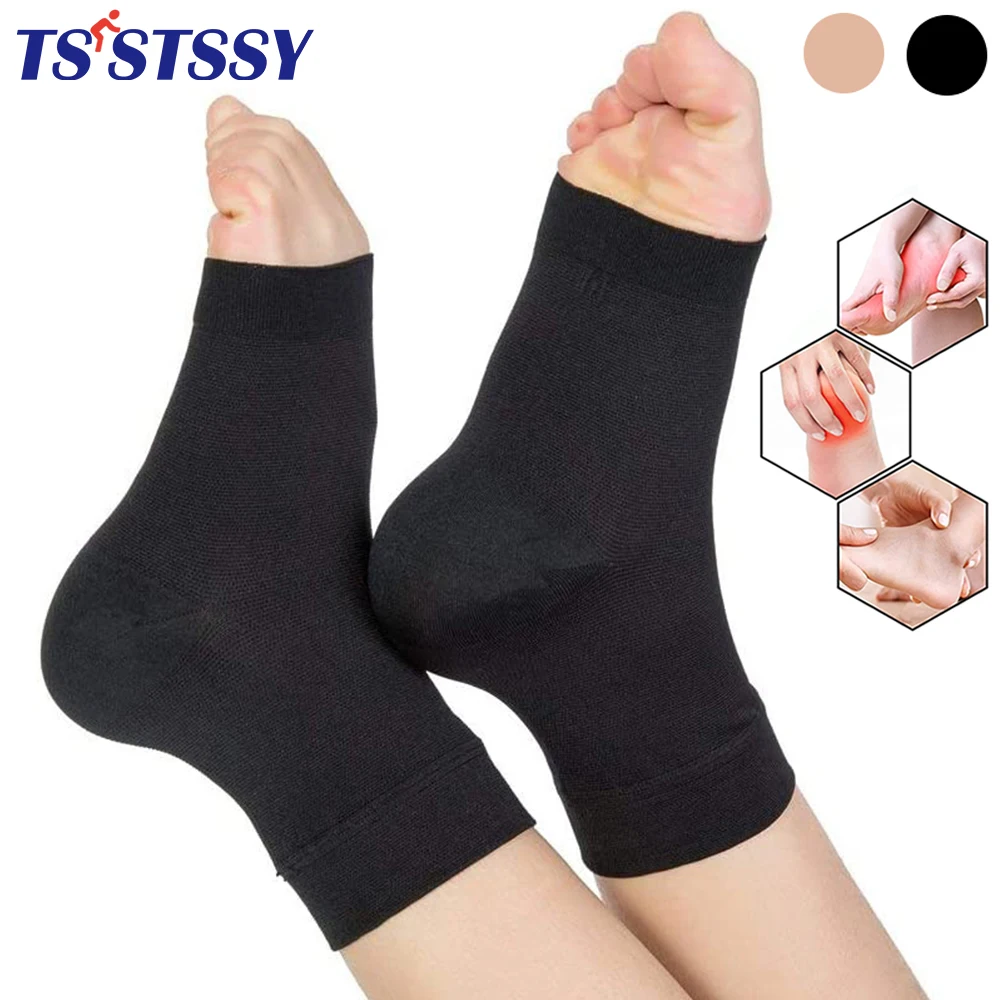 1Pair Ankle Compression Sleeves 20-30mmhg Open Toe Сompression Socks for Women Men Foot Swelling, Plantar Fasciitis, Sprain