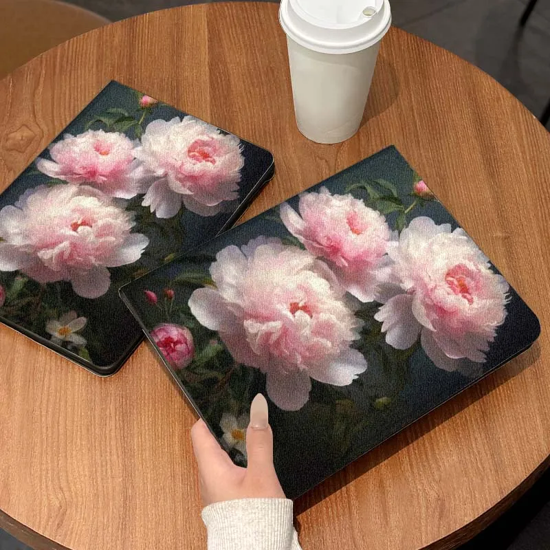 

Vibrant Art Peony Flower hot For iPad Pro Air Mini 1 2 3 4 5 6 7 7th 8th 9th 10th 11th 10.2 9.7 10.5 10.9 11 12.9 Tablet Case