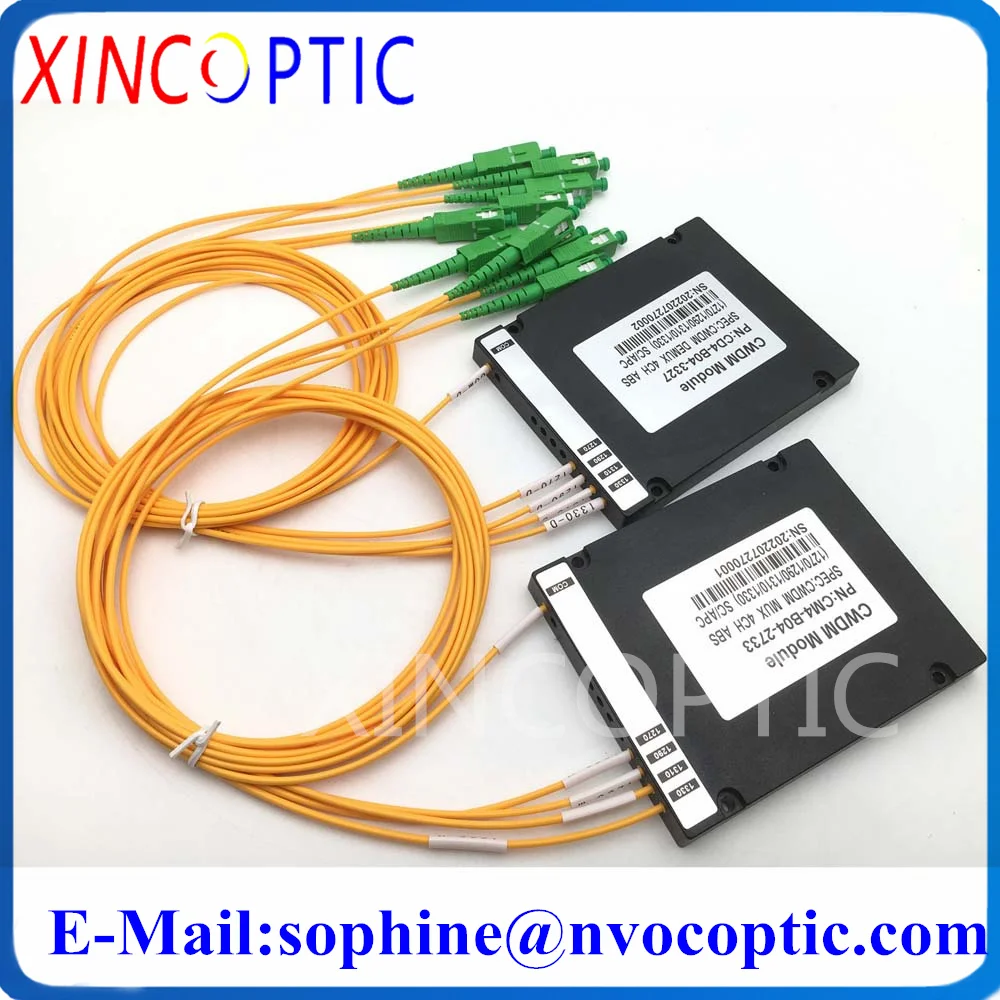 4Ch Mux Demux Multiplexer Device Module 1270nm-1610nm 2.0MM 1M Single Fiber Optic Passive CWDM with SC/LC/ST/FCAPC UPC Connector