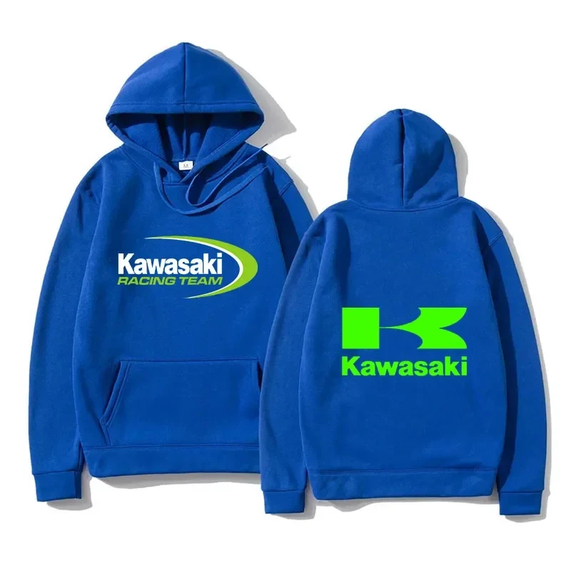 2024 Spring Casual Men\'s Hoodie Kawasaki Racing Team Hoodie Oversized Pattern Sports Top Breathable Street Hoodie