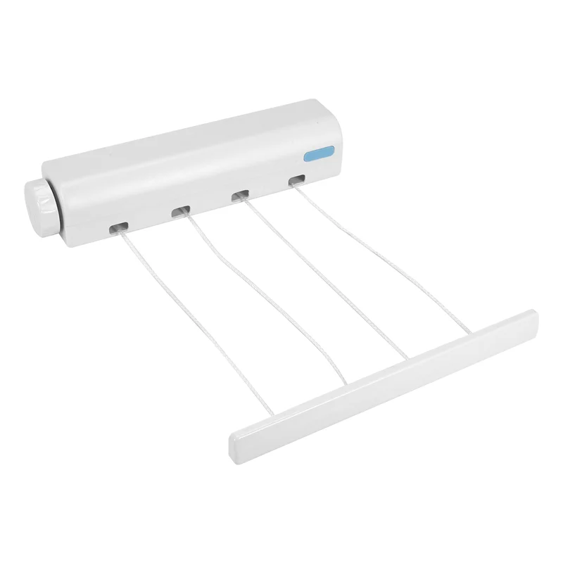 A11E-Retractable Clothesline Telescopic Indoor Outdoor Wall Mounted Clothes Dryer Line Drying Rope Hanger