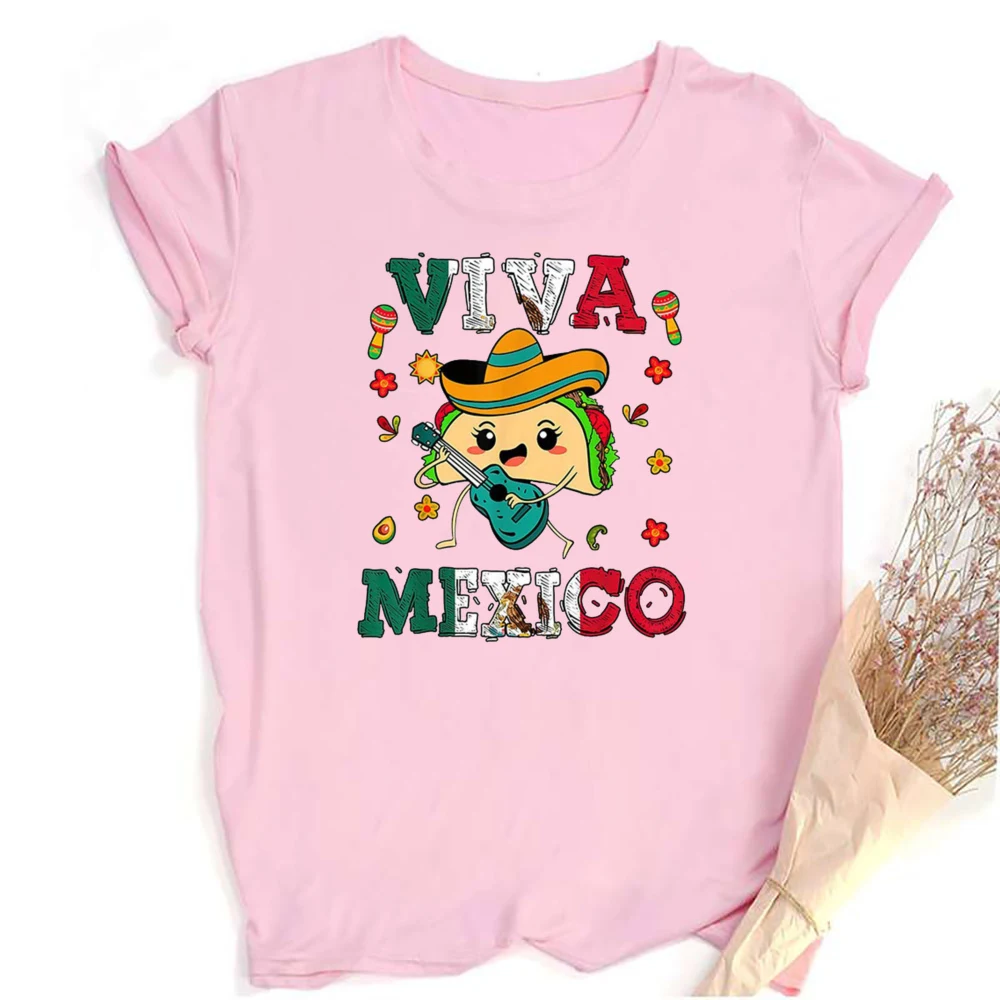 Viva Mexico Printed Women's Casual Tops Viva Mexico Graphic Tee Independence Day Ladies T-Shirts Summer Women's Clothing