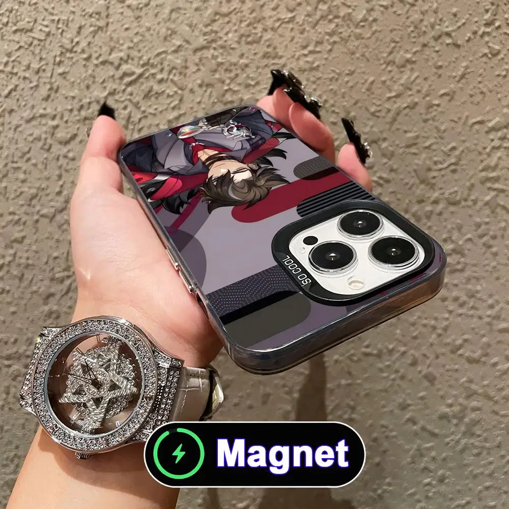 

Game GI Wriothesley Translucent MagSafe Mobile Phone Case for iPhone 17 16 15 14 13 12 11 Air Pro Max Plus Colorful Cover