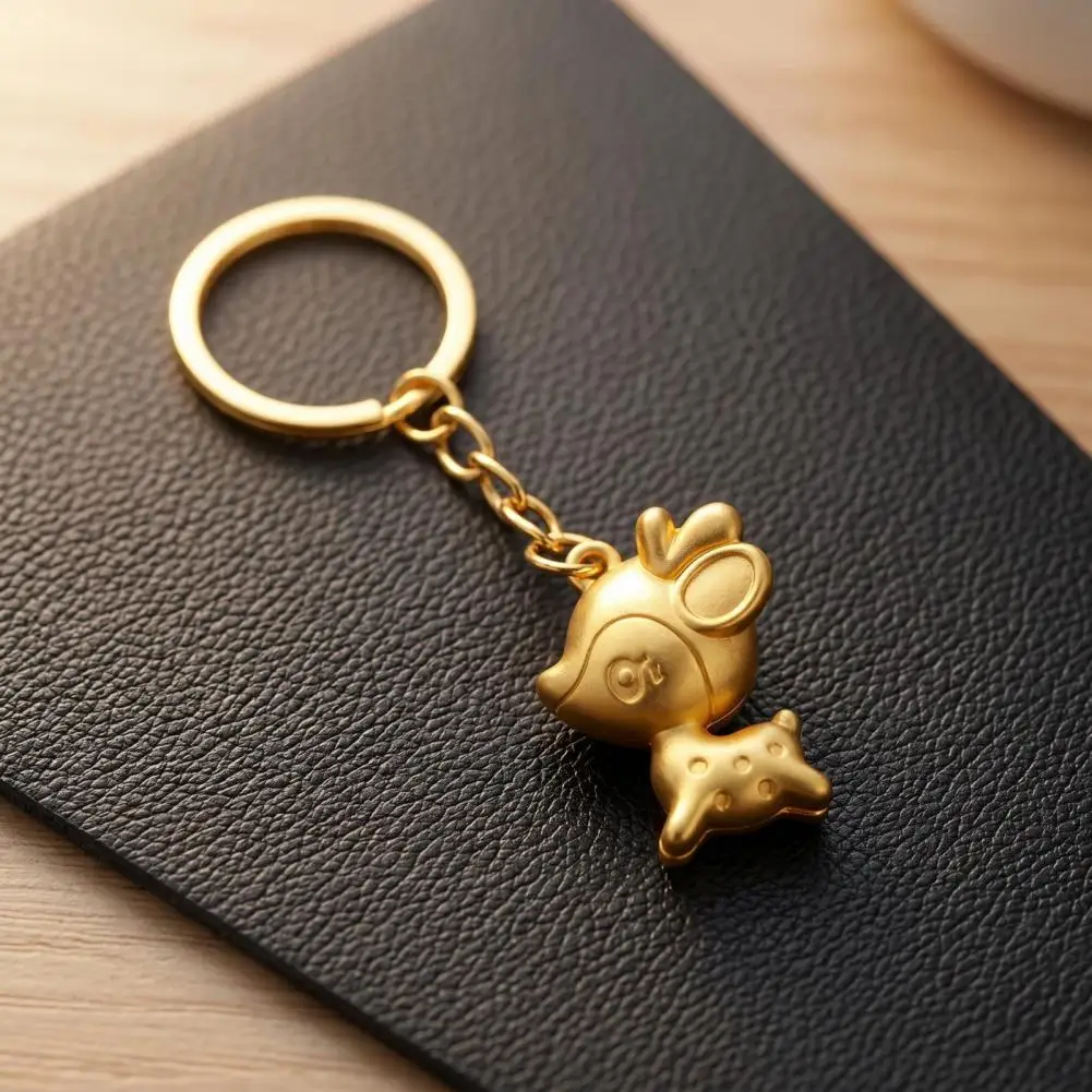 Alloy Keychain Pendant Design Keychain Little Deer Keychain Pendant Zinc Alloy Key Ring with Metal Buckle Portable for Backpack
