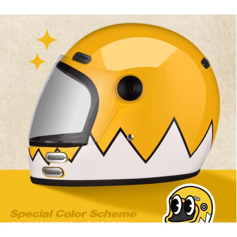 High strength fiberglass eggshell classic retro full face helmet, For Harley Davidson Cruise Motorcycle Protective Helmet