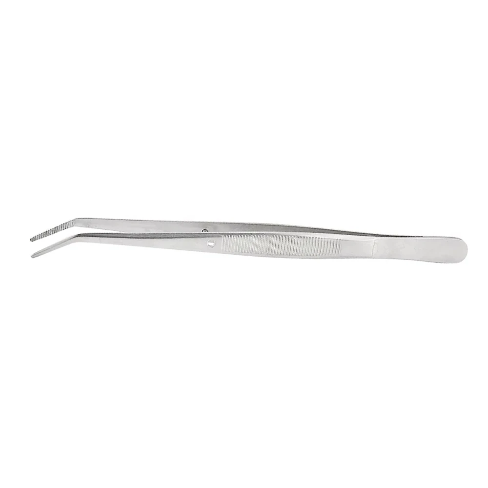 High Quality Dental Cotton Roll Holder Tweezers Serrated Jaw Stainless Steel Forceps for Dental Clinic Surgical Procedure