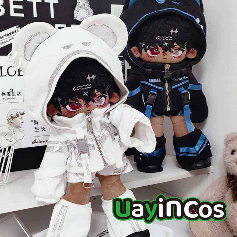 

30cm Doll Clothes Pant Jacket Leg Cover Dark Punk Blue White Suit Stuffed Plushies Plush Doll Clothes Accessories Anime Toy