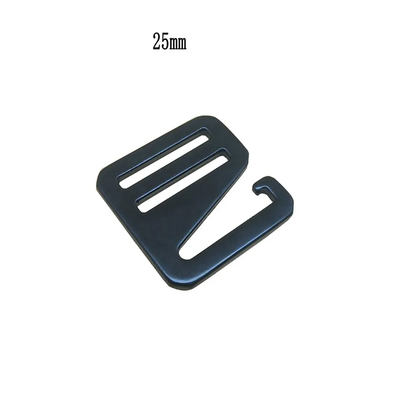 Black Aluminum Alloy Release G Hook Buckles, Belt Side Strap Adjusters, Backpack Webbing, Pet, 25mm, 1\