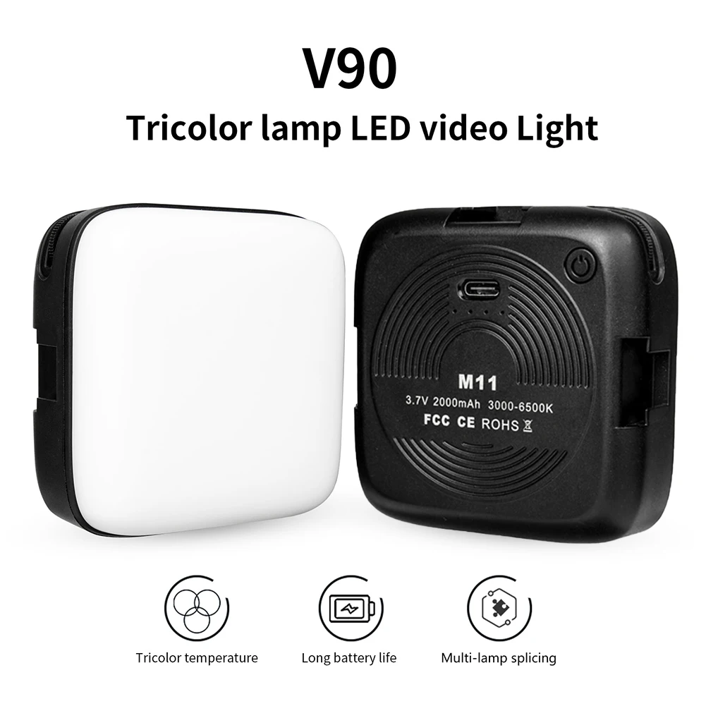 Tricolor Lamp 3000-9900k Pocket LED Video Light Lamp Bicolor Temperature Camera Phone Photography Fill Lights 2000mah