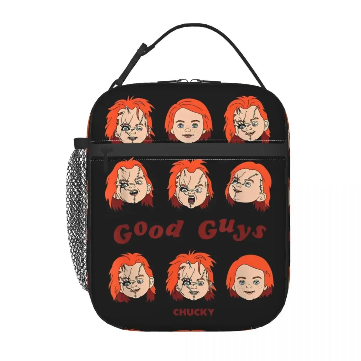 Chucky Good Guys Faces Thermal Insulated Lunch Bag for Office Horror Movie Portable Food Bag Cooler Thermal Lunch Boxes