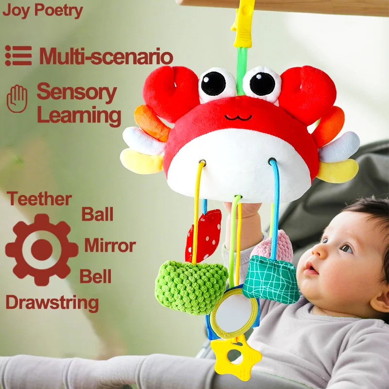 Nibbled الرباط مرآة يهتف سرير بيبي لعبة معلقة الكرتون الحيوان Bedbell قلادة لينة عربة مقعد السيارة سرير التعلم الحسي