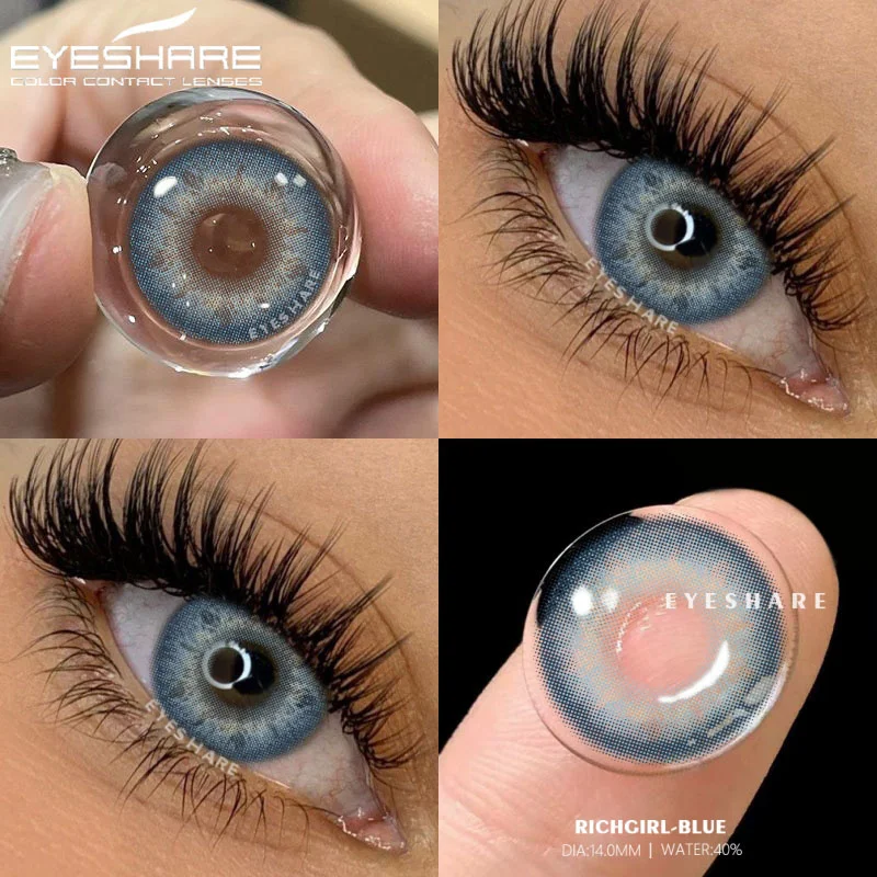 EYESHARE 1Pair Fashion Colorful Contact Lenses for Eyes Blue Eye Lenses Brown Contacts Gray Pupils Yearly Cosmetic Green Lenses