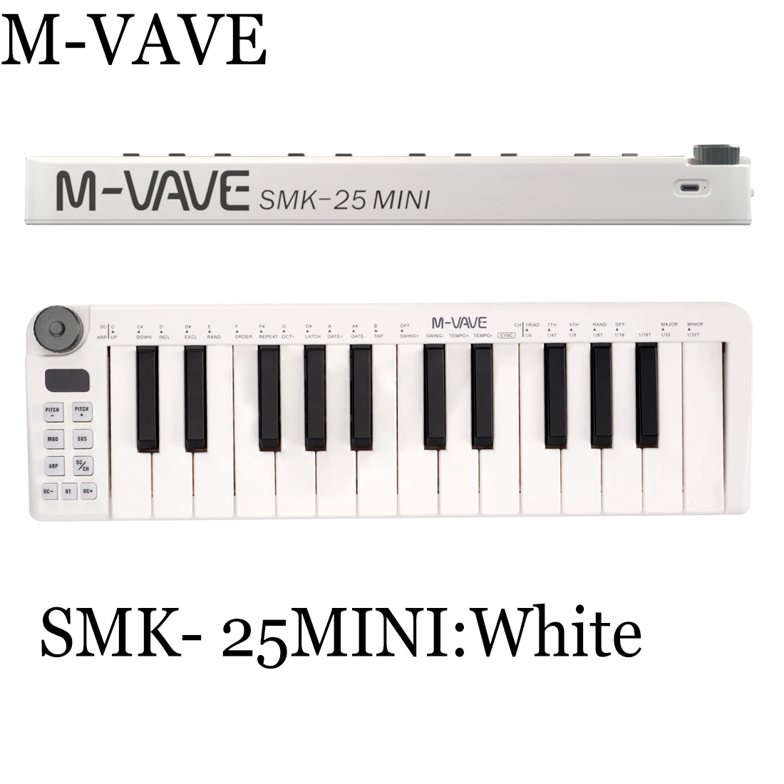 M-VAVE SMK-25シリーズ MIDIパッドコントローラーキーボード USBミニ25