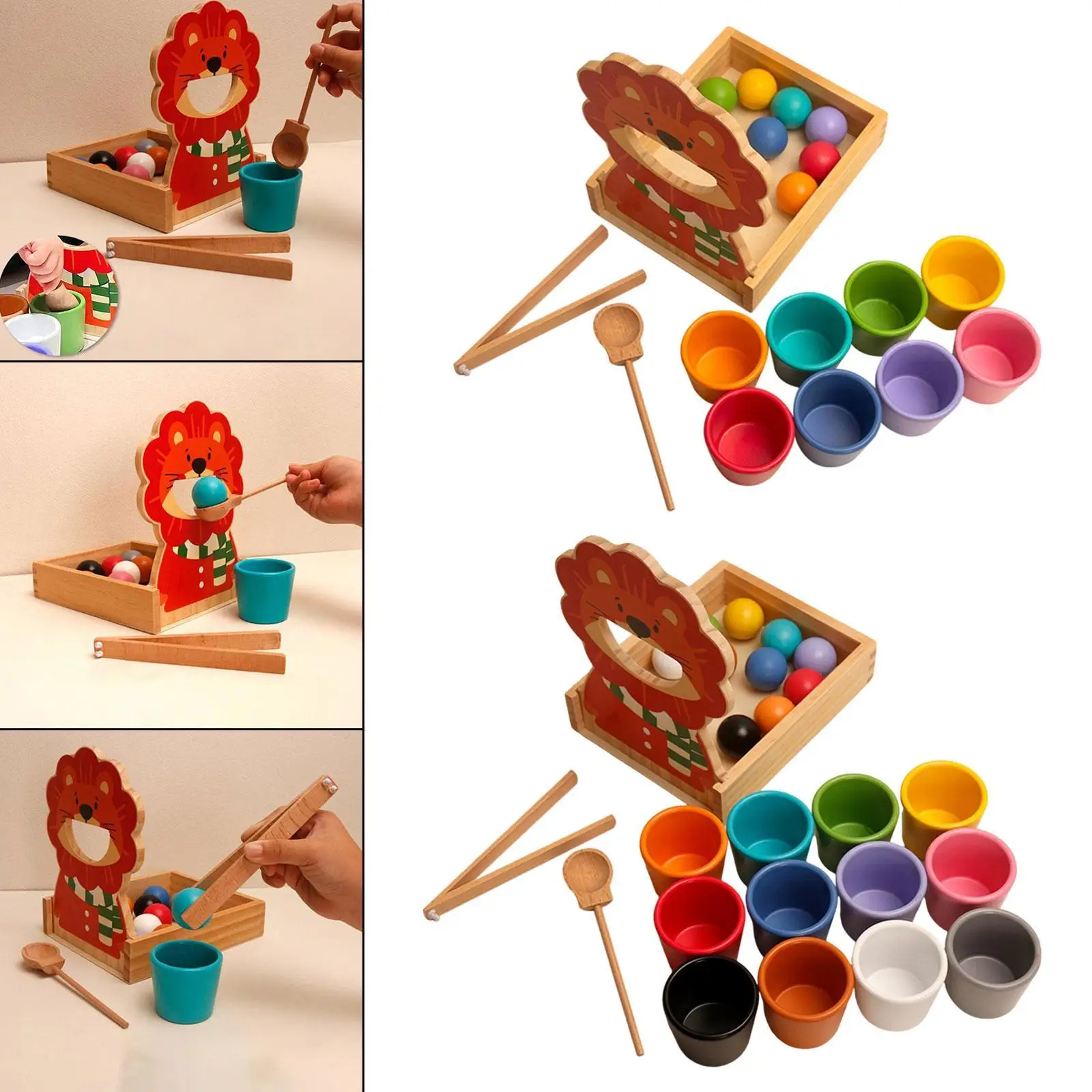 Rainbow Balls in Cups Rainbow Colored Sorting Ball in Cup,Preschool Learning