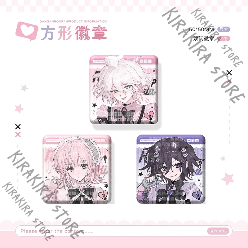 

Danganronpa Cosplay Kokichi Oma Double Flash Badge Ornaments Transparent Card Acrylic Standing Sign Decor Coloured Paper