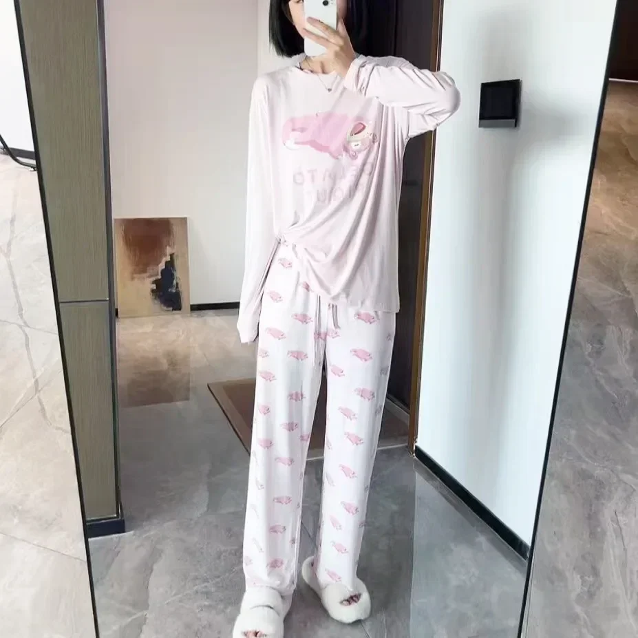 Pajamas Set  Women Room Wear Ladies Sleepwear Loungwear  Kawaii Clothes  Department House  Two-piece