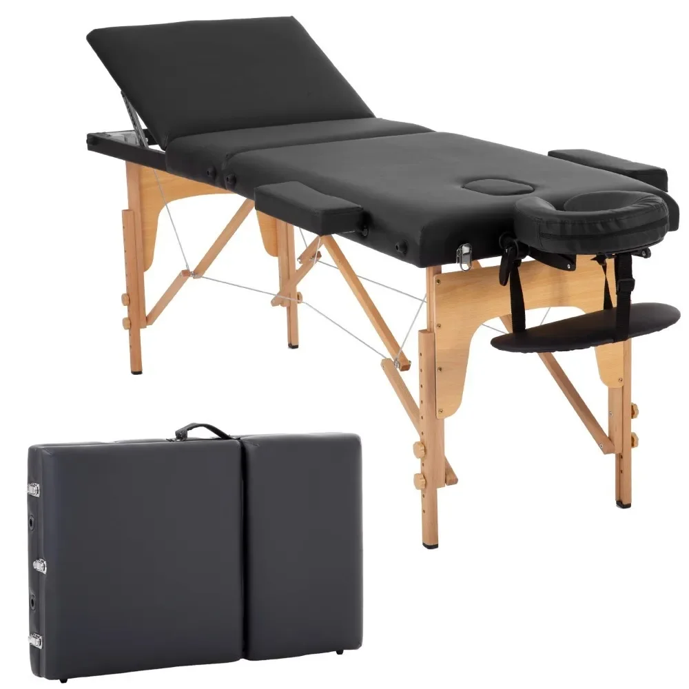 

Massage Tables & Beds, Salon 3 Fold Bed, convenient to carry&Height-adjustable massage bed, Suitable for hair salons&SPA shops